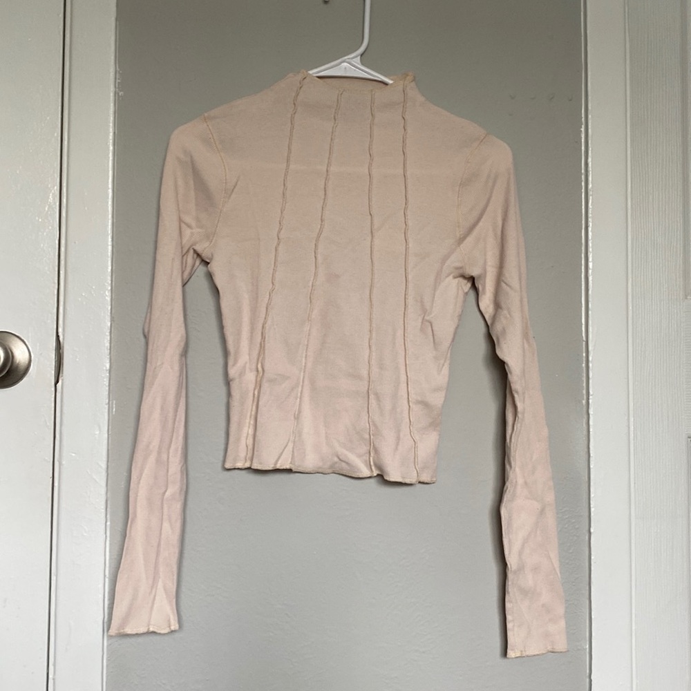 Hollister Baby Pink Short Mockneck Long Sleeved